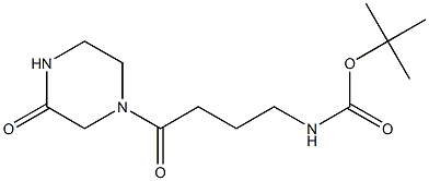 tert-butyl 4-oxo-4-(3-oxopiperazin-1-yl)butylcarbamate 结构式