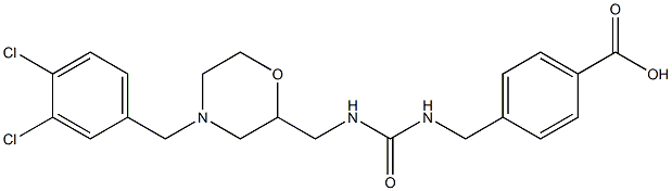 4-{3-[4-(3,4-Dichloro-benzyl)-morpholin-2-ylmethyl]-ureidomethyl}-benzoic acid 结构式