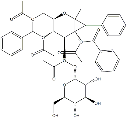 Methyl 4,6-Di-O-benzylidene-2-O-benzoyl-3-O-(2,3,4,6-tetra-O-acetyl--D-glucopyranosid)-a-D-glucopyranoside 结构式