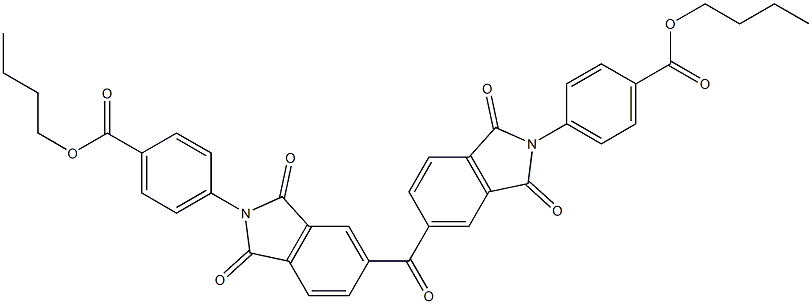 butyl 4-[5-({2-[4-(butoxycarbonyl)phenyl]-1,3-dioxo-2,3-dihydro-1H-isoindol-5-yl}carbonyl)-1,3-dioxo-1,3-dihydro-2H-isoindol-2-yl]benzoate 结构式