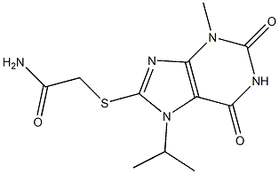 2-[(7-isopropyl-3-methyl-2,6-dioxo-2,3,6,7-tetrahydro-1H-purin-8-yl)sulfanyl]acetamide 结构式