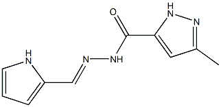 3-methyl-N'-(1H-pyrrol-2-ylmethylene)-1H-pyrazole-5-carbohydrazide 结构式