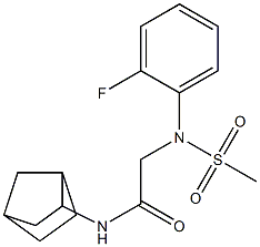 N-bicyclo[2.2.1]hept-2-yl-2-[2-fluoro(methylsulfonyl)anilino]acetamide 结构式