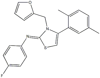 N-(4-(2,5-dimethylphenyl)-3-(2-furylmethyl)-1,3-thiazol-2(3H)-ylidene)-N-(4-fluorophenyl)amine 结构式
