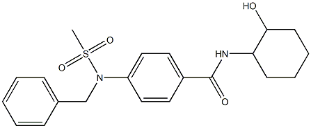 4-[benzyl(methylsulfonyl)amino]-N-(2-hydroxycyclohexyl)benzamide 结构式