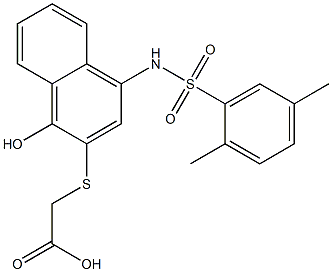 [(4-{[(2,5-dimethylphenyl)sulfonyl]amino}-1-hydroxy-2-naphthyl)sulfanyl]acetic acid 结构式