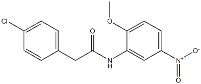 2-(4-chlorophenyl)-N-{5-nitro-2-methoxyphenyl}acetamide 结构式