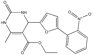 ethyl 4-(5-{2-nitrophenyl}-2-furyl)-6-methyl-2-oxo-1,2,3,4-tetrahydro-5-pyrimidinecarboxylate 结构式