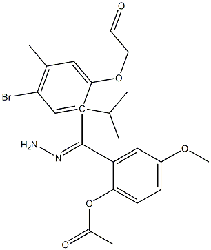 2-{2-[(4-bromo-2-isopropyl-5-methylphenoxy)acetyl]carbohydrazonoyl}-4-methoxyphenyl acetate 结构式