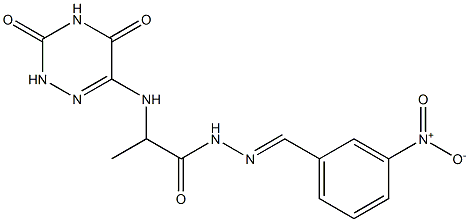 2-[(3,5-dioxo-2,3,4,5-tetrahydro-1,2,4-triazin-6-yl)amino]-N'-{3-nitrobenzylidene}propanohydrazide 结构式