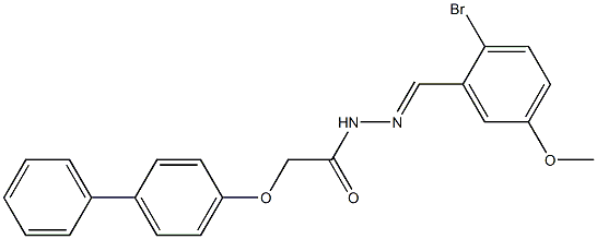2-([1,1'-biphenyl]-4-yloxy)-N'-(2-bromo-5-methoxybenzylidene)acetohydrazide 结构式