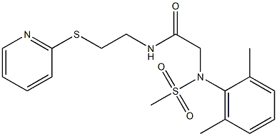 2-[2,6-dimethyl(methylsulfonyl)anilino]-N-[2-(2-pyridinylsulfanyl)ethyl]acetamide 结构式