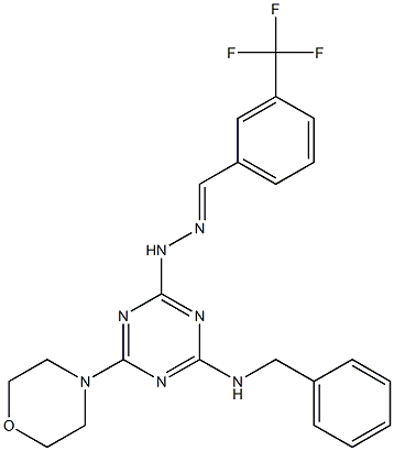 3-(trifluoromethyl)benzaldehyde [4-(benzylamino)-6-(4-morpholinyl)-1,3,5-triazin-2-yl]hydrazone 结构式