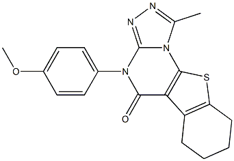 4-(4-methoxyphenyl)-1-methyl-6,7,8,9-tetrahydro[1]benzothieno[3,2-e][1,2,4]triazolo[4,3-a]pyrimidin-5(4H)-one 结构式