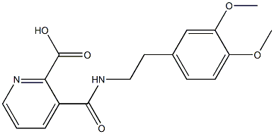 3-({[2-(3,4-dimethoxyphenyl)ethyl]amino}carbonyl)-2-pyridinecarboxylic acid 结构式