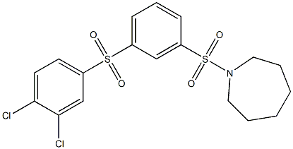 3-(1-azepanylsulfonyl)phenyl 3,4-dichlorophenyl sulfone 结构式