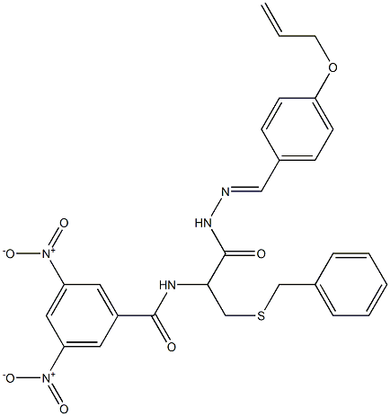 N-{2-{2-[4-(allyloxy)benzylidene]hydrazino}-1-[(benzylsulfanyl)methyl]-2-oxoethyl}-3,5-bisnitrobenzamide 结构式