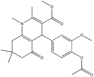 methyl 4-[4-(acetyloxy)-3-methoxyphenyl]-1,2,7,7-tetramethyl-5-oxo-1,4,5,6,7,8-hexahydro-3-quinolinecarboxylate 结构式