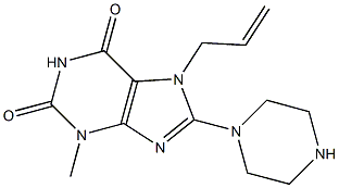 7-allyl-3-methyl-8-(1-piperazinyl)-3,7-dihydro-1H-purine-2,6-dione 结构式