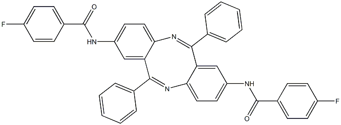 4-fluoro-N-{8-[(4-fluorobenzoyl)amino]-6,12-diphenyldibenzo[b,f][1,5]diazocin-2-yl}benzamide 结构式