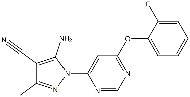 5-amino-1-[6-(2-fluorophenoxy)-4-pyrimidinyl]-3-methyl-1H-pyrazole-4-carbonitrile 结构式