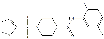 N-(2,5-dimethylphenyl)-1-(2-thienylsulfonyl)-4-piperidinecarboxamide 结构式