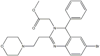 methyl (6-bromo-2-[2-(4-morpholinyl)ethyl]-4-phenyl-3(4H)-quinazolinyl)acetate 结构式