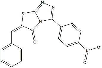 6-benzylidene-3-{4-nitrophenyl}[1,3]thiazolo[2,3-c][1,2,4]triazol-5(6H)-one 结构式