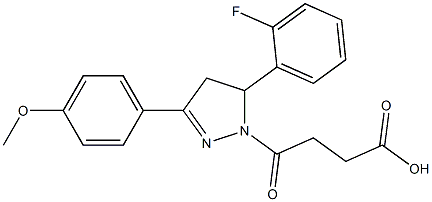 4-[5-(2-fluorophenyl)-3-(4-methoxyphenyl)-4,5-dihydro-1H-pyrazol-1-yl]-4-oxobutanoic acid 结构式