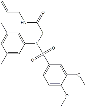 N-allyl-2-{[(3,4-dimethoxyphenyl)sulfonyl]-3,5-dimethylanilino}acetamide 结构式