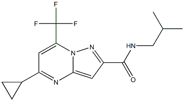 5-cyclopropyl-N-isobutyl-7-(trifluoromethyl)pyrazolo[1,5-a]pyrimidine-2-carboxamide 结构式