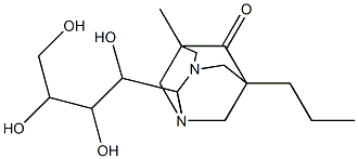 5-methyl-7-propyl-2-(1,2,3,4-tetrahydroxybutyl)-1,3-diazatricyclo[3.3.1.1~3,7~]decan-6-one 结构式