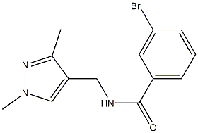 3-bromo-N-[(1,3-dimethyl-1H-pyrazol-4-yl)methyl]benzamide 结构式