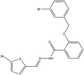 2-[(3-bromobenzyl)oxy]-N'-[(5-bromo-2-thienyl)methylene]benzohydrazide 结构式