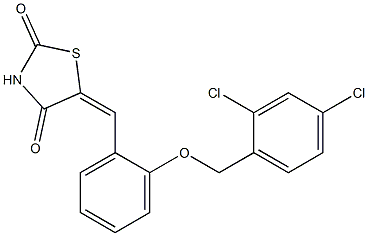 5-{2-[(2,4-dichlorobenzyl)oxy]benzylidene}-1,3-thiazolidine-2,4-dione 结构式