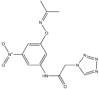 N-(3-nitro-5-{[(1-methylethylidene)amino]oxy}phenyl)-2-(1H-tetraazol-1-yl)acetamide 结构式