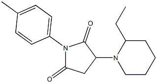 3-(2-ethyl-1-piperidinyl)-1-(4-methylphenyl)-2,5-pyrrolidinedione 结构式