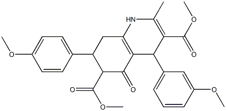 dimethyl 4-(3-methoxyphenyl)-7-(4-methoxyphenyl)-2-methyl-5-oxo-1,4,5,6,7,8-hexahydroquinoline-3,6-dicarboxylate 结构式
