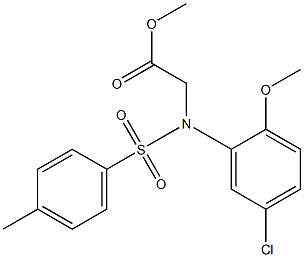 methyl {5-chloro-2-methoxy[(4-methylphenyl)sulfonyl]anilino}acetate 结构式