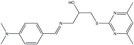 1-{[4-(dimethylamino)benzylidene]amino}-3-[(4,6-dimethyl-2-pyrimidinyl)sulfanyl]-2-propanol 结构式