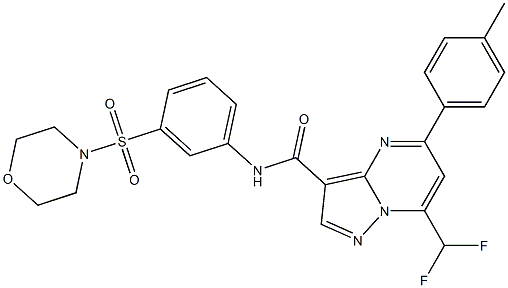 7-(difluoromethyl)-5-(4-methylphenyl)-N-[3-(4-morpholinylsulfonyl)phenyl]pyrazolo[1,5-a]pyrimidine-3-carboxamide 结构式