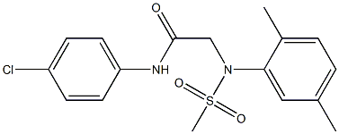 N-(4-chlorophenyl)-2-[2,5-dimethyl(methylsulfonyl)anilino]acetamide 结构式