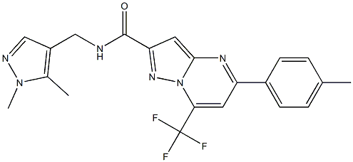 N-[(1,5-dimethyl-1H-pyrazol-4-yl)methyl]-5-(4-methylphenyl)-7-(trifluoromethyl)pyrazolo[1,5-a]pyrimidine-2-carboxamide 结构式