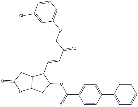 4-[4-(3-chlorophenoxy)-3-oxo-1-butenyl]-2-oxohexahydro-2H-cyclopenta[b]furan-5-yl [1,1'-biphenyl]-4-carboxylate 结构式