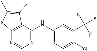 N-[4-chloro-3-(trifluoromethyl)phenyl]-5,6-dimethylthieno[2,3-d]pyrimidin-4-amine 结构式