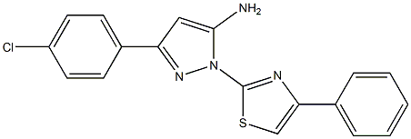 3-(4-chlorophenyl)-1-(4-phenyl-1,3-thiazol-2-yl)-1H-pyrazol-5-ylamine 结构式