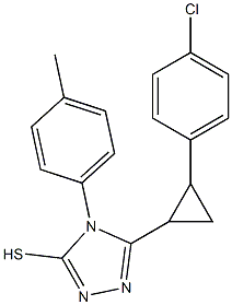 5-[2-(4-chlorophenyl)cyclopropyl]-4-(4-methylphenyl)-4H-1,2,4-triazol-3-yl hydrosulfide 结构式