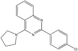 2-(4-chlorophenyl)-4-(1-pyrrolidinyl)quinazoline 结构式