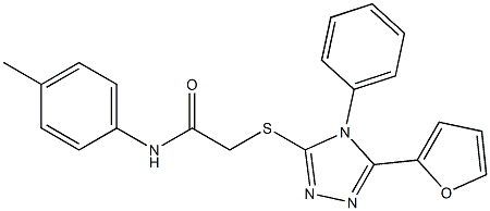 2-[(5-furan-2-yl-4-phenyl-4H-1,2,4-triazol-3-yl)sulfanyl]-N-(4-methylphenyl)acetamide 结构式