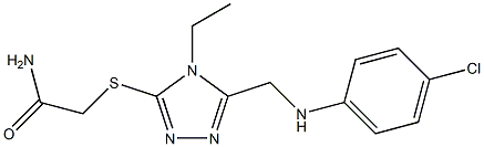 2-({5-[(4-chloroanilino)methyl]-4-ethyl-4H-1,2,4-triazol-3-yl}sulfanyl)acetamide 结构式